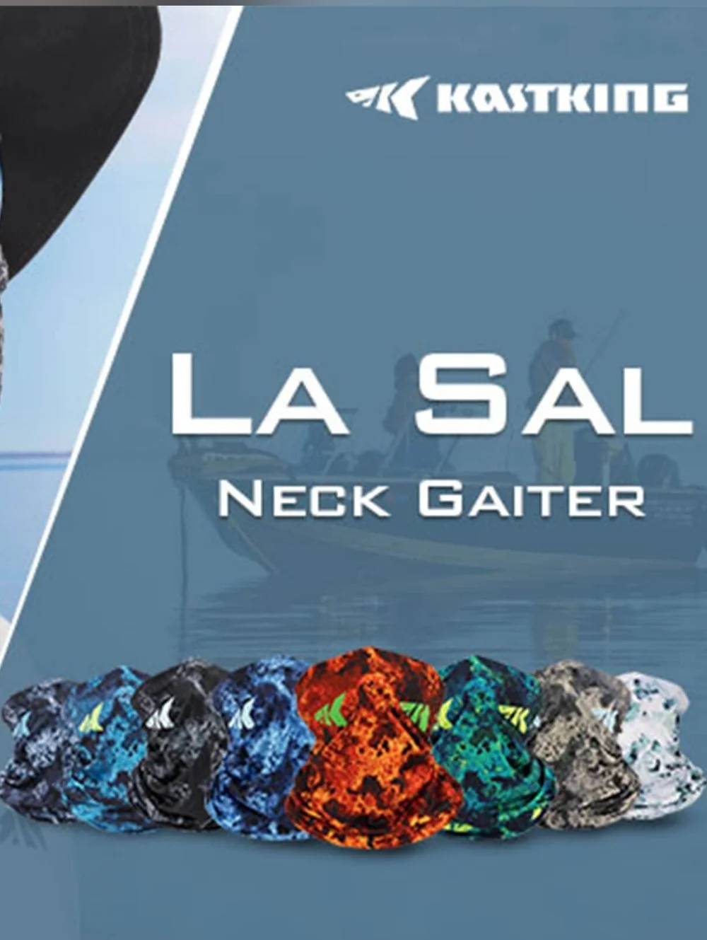 Blue Camo Neck Gaiter with Neon Logo - Picture 2 of 7
